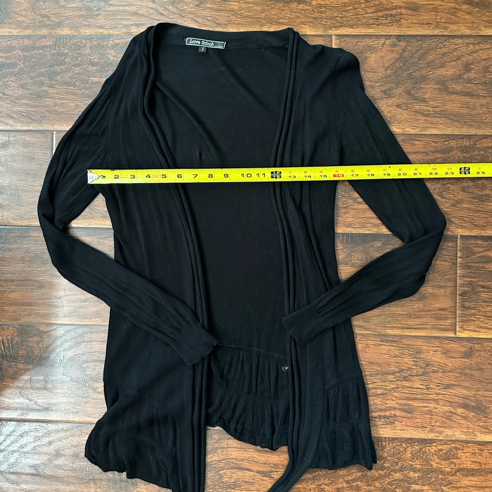 Love Stitch lightweight Black Open Front Cardigan size small